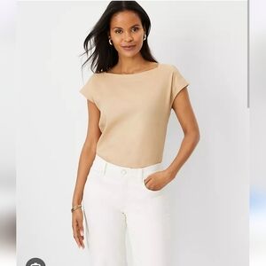 NWT Ann Taylor Linen Blend Boatneck Blouse‎